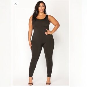 Fashion Nova Nova Boost Black Jumpsuit Sleeveless Bodycon – Size XL